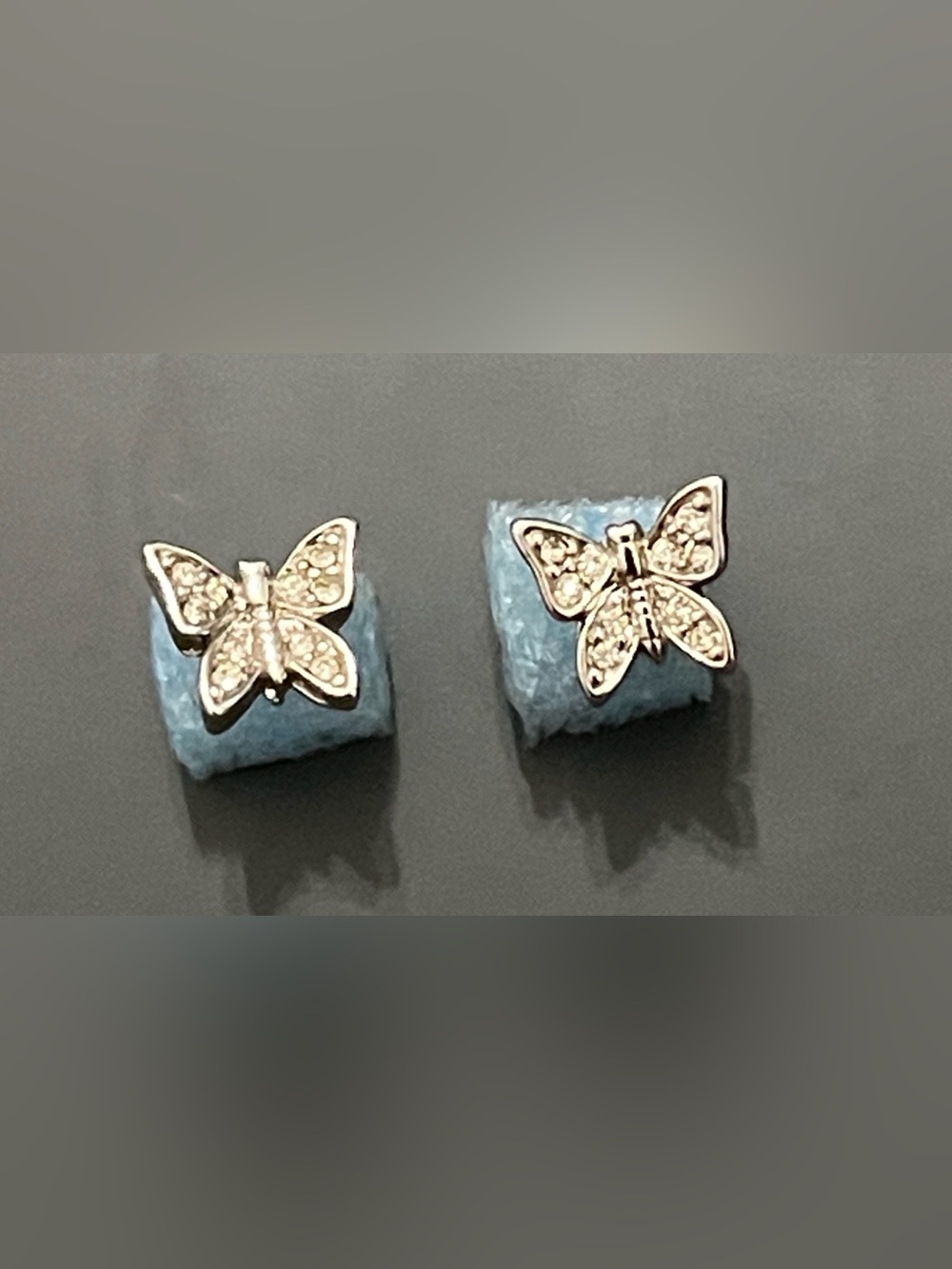 Delicate Gold Butterfly Stud Earrings with Crystal Accents